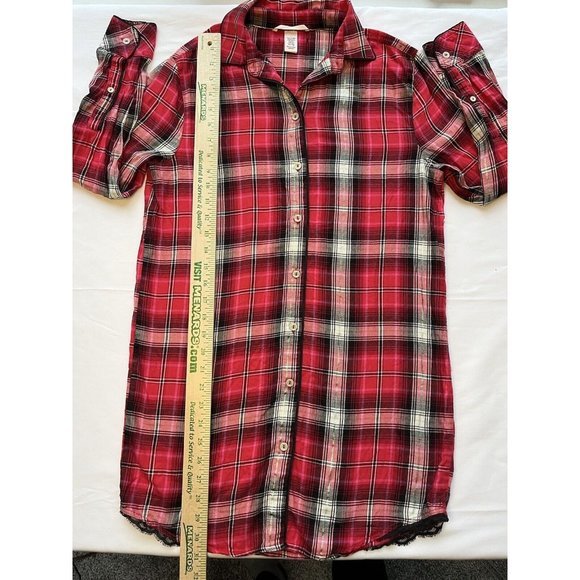 NWOT VICTORIAS SECRET‎ DREAMER  PRETTY RED PLAID   NIGHT SHIRT NIGHTGOWN XS - Picture 7 of 7
